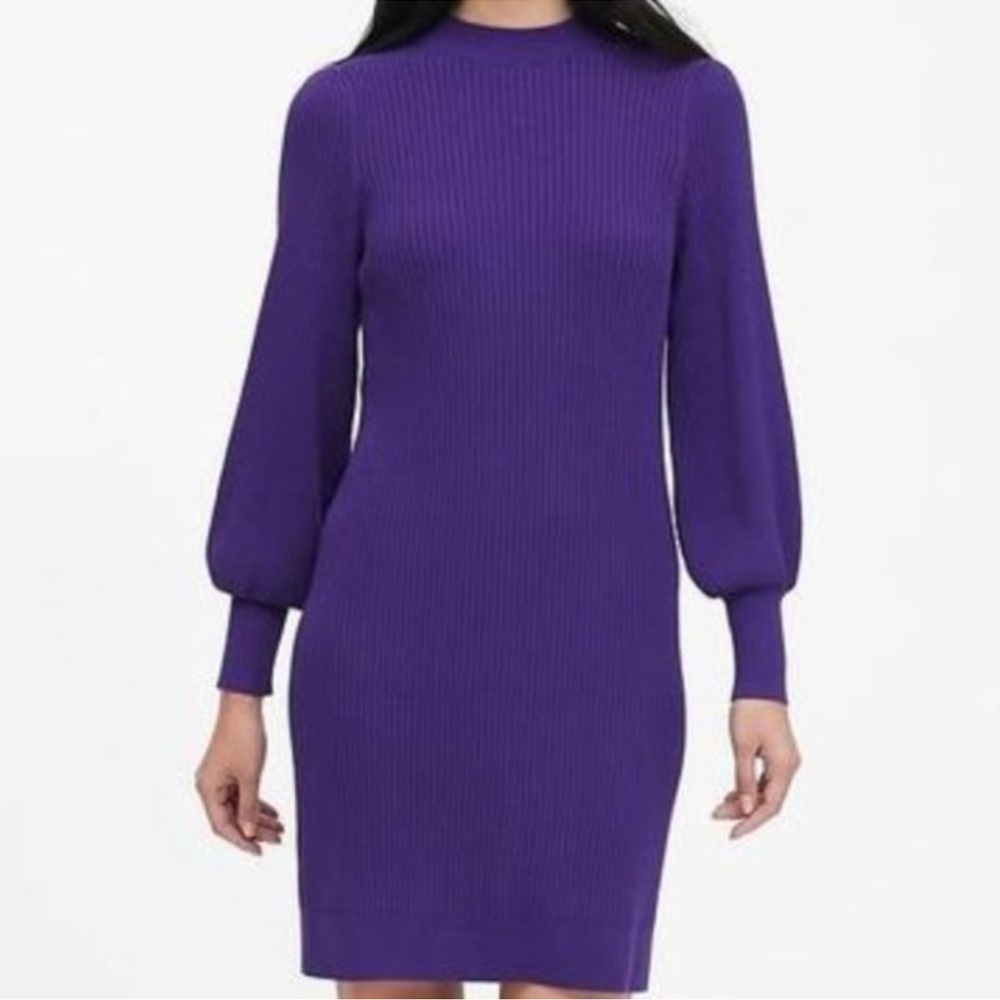 Banana Republic Long Puff Sleeve Sweater Dress Medium